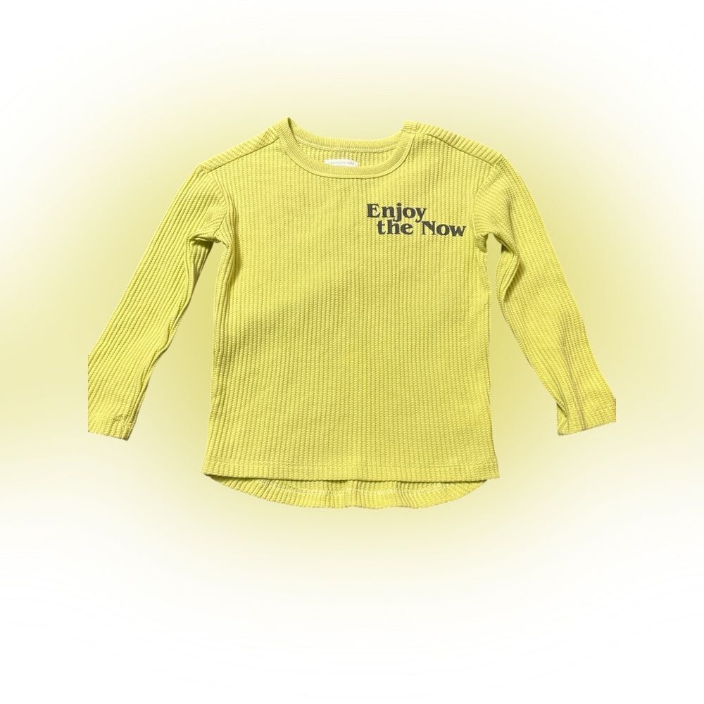 3t mini Grayson Kids Yellow Long Sleeve Shirt enjoy the now